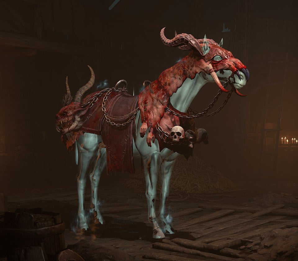 Новая броня для лошади в Diablo IV из свежего мяса