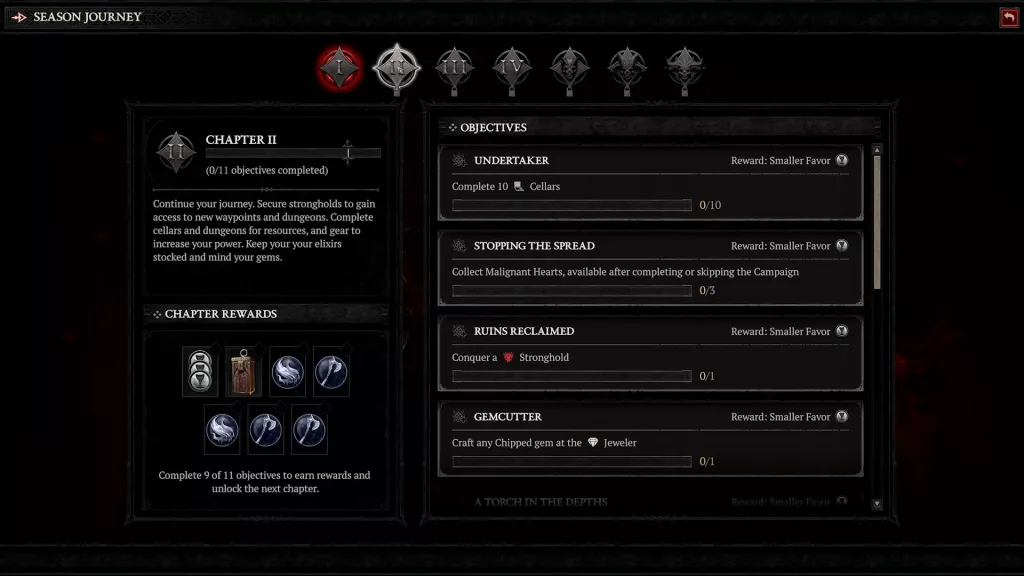Все задания и награды для Diablo IV сезонного похода в "Сезоне чумы"