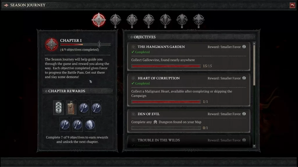 Все задания и награды для Diablo IV сезонного похода в "Сезоне чумы"
