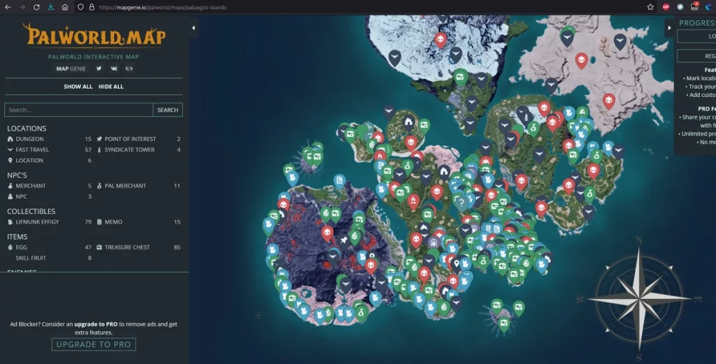 Интерактивная карта Palworld: полезный инструмент для исследования мира игры